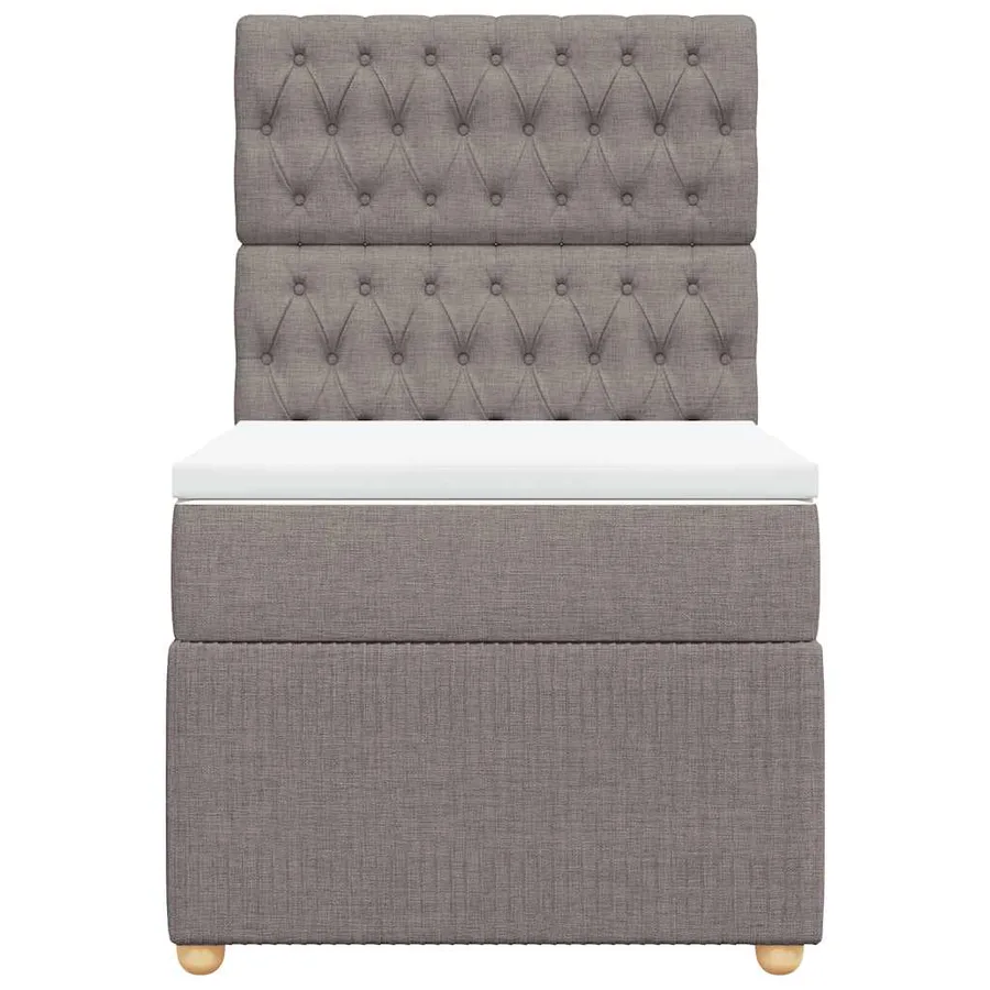 Sommier à lattes de lit avec matelas Taupe 100x200 cm Tissu - 6