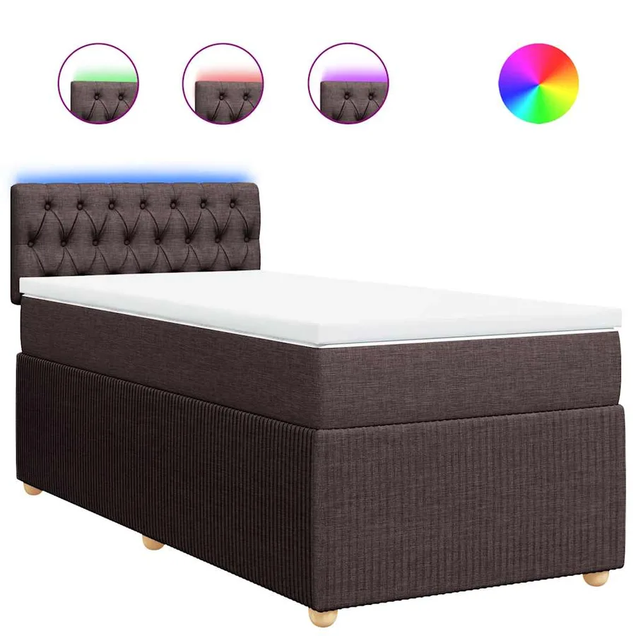 Sommier à lattes de lit avec matelas Marron foncé 100x200 cm - 2