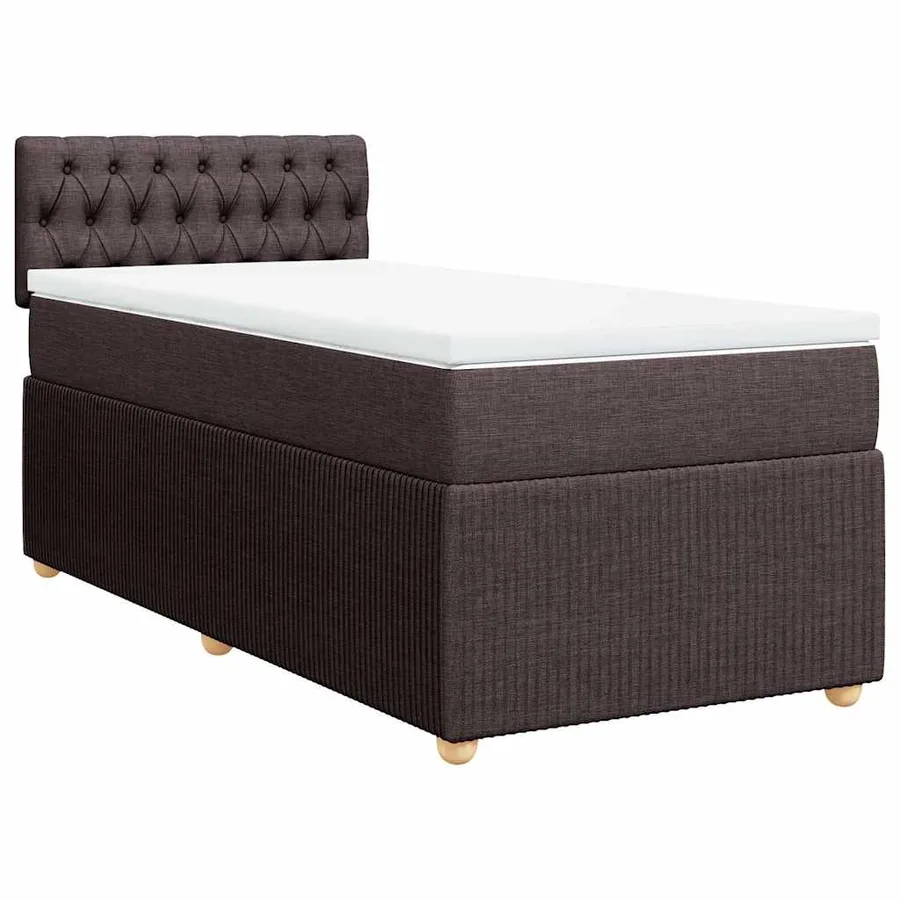 Sommier à lattes de lit avec matelas Marron foncé 100x200 cm - 3