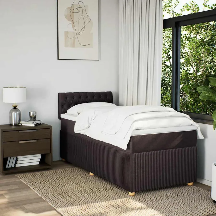 Sommier à lattes de lit avec matelas Marron foncé 100x200 cm - 4