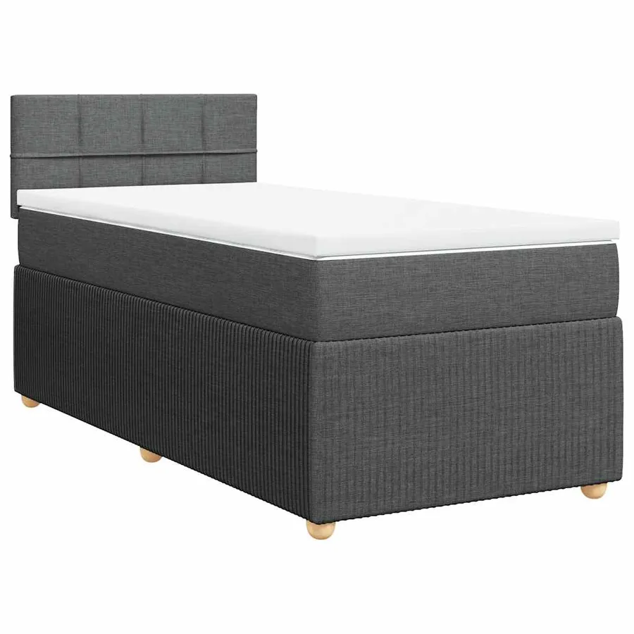 Sommier à lattes de lit avec matelas Gris foncé 100x200cm Tissu - 3