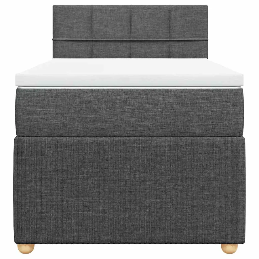 Sommier à lattes de lit avec matelas Gris foncé 100x200cm Tissu - 6