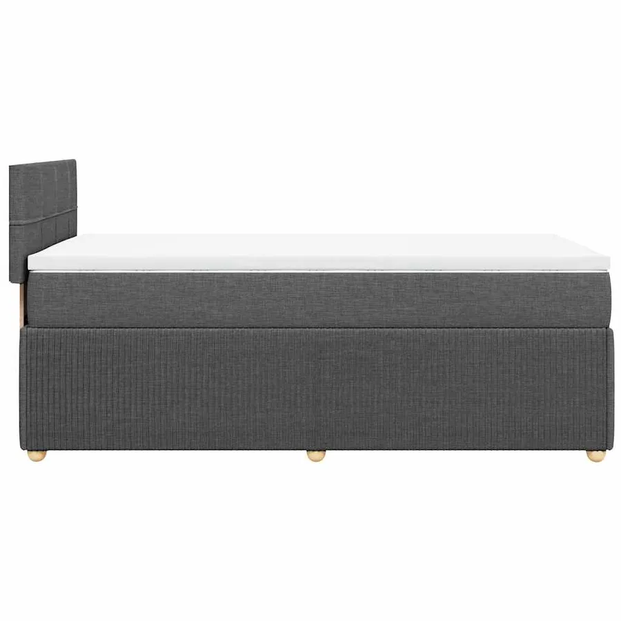 Sommier à lattes de lit avec matelas Gris foncé 100x200cm Tissu - 7