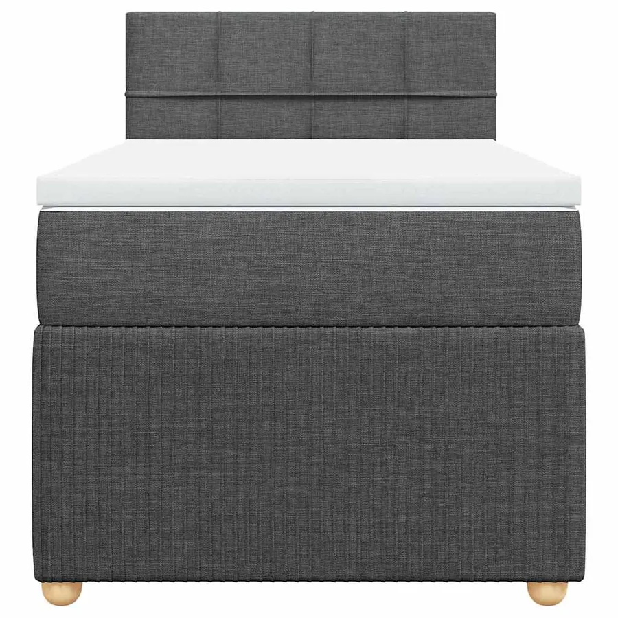 Sommier à lattes de lit avec matelas Gris foncé 90x200 cm Tissu - 6