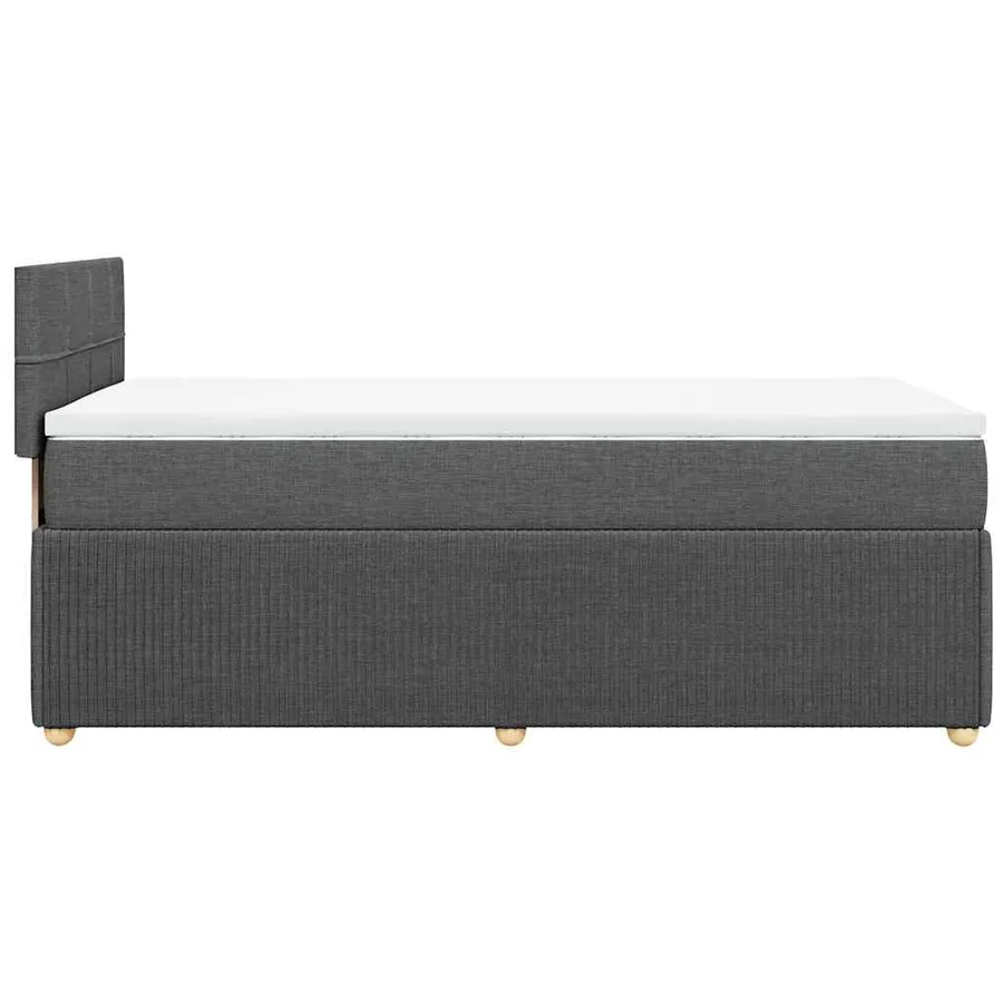 Sommier à lattes de lit avec matelas Gris foncé 90x200 cm Tissu - 7