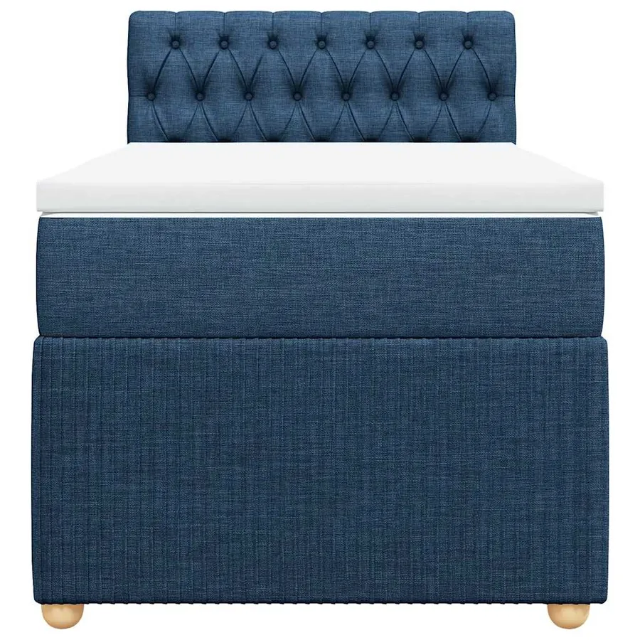 Sommier à lattes de lit avec matelas Bleu 100x200 cm Tissu - 4