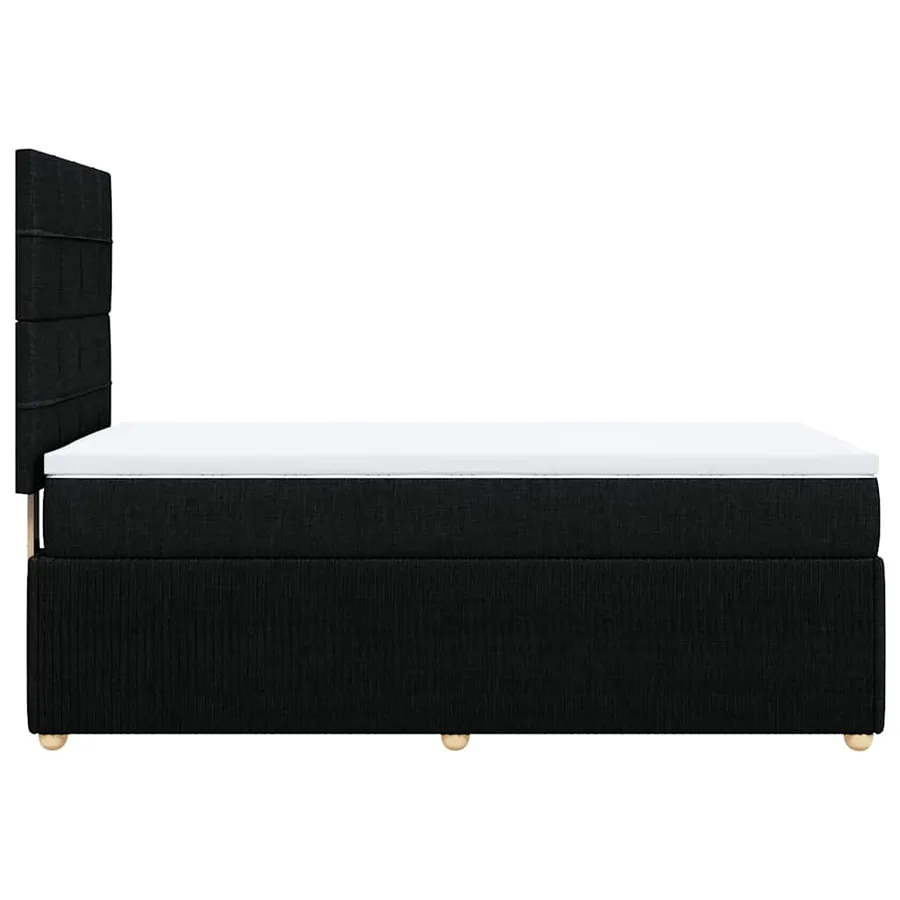 Sommier à lattes de lit avec matelas Noir 100x200 cm Tissu - 5