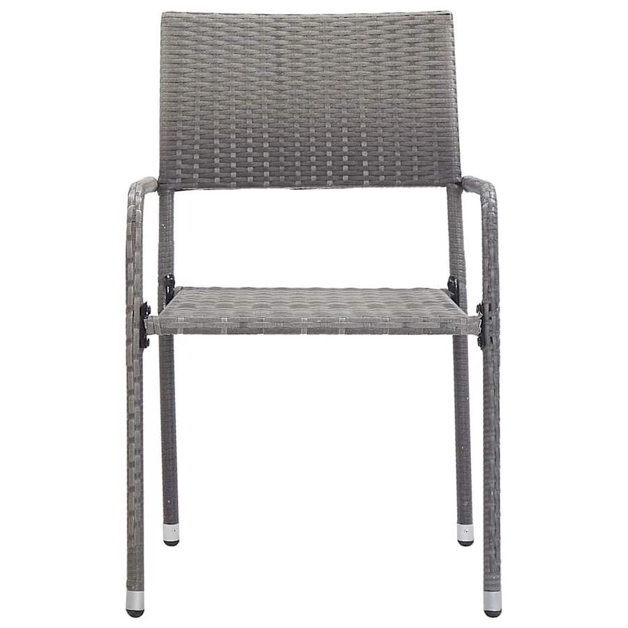 Ensemble à manger de jardin 3 pcs Résine tressée Gris - 3