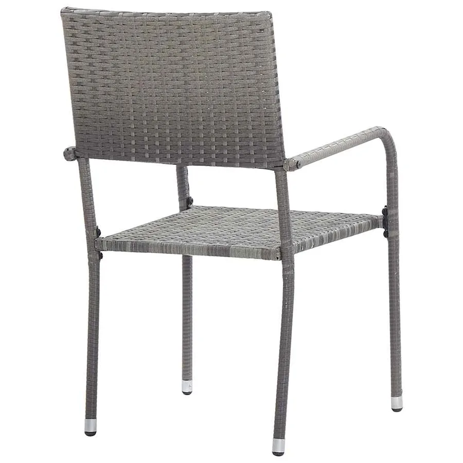Ensemble à manger de jardin 3 pcs Résine tressée Gris - 5