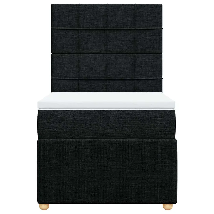 Sommier à lattes de lit avec matelas Noir 90x200 cm Tissu - 4