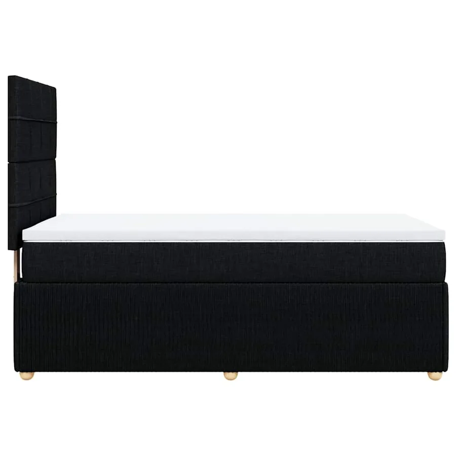 Sommier à lattes de lit avec matelas Noir 90x200 cm Tissu - 5