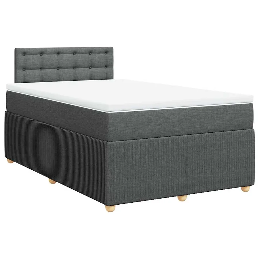 Sommier à lattes de lit avec matelas Gris foncé 120x200cm Tissu - 2