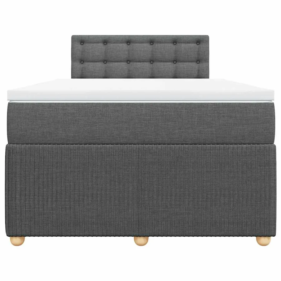 Sommier à lattes de lit avec matelas Gris foncé 120x200cm Tissu - 4
