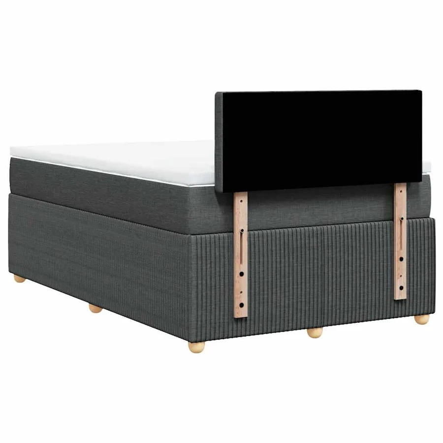 Sommier à lattes de lit avec matelas Gris foncé 120x200cm Tissu - 6