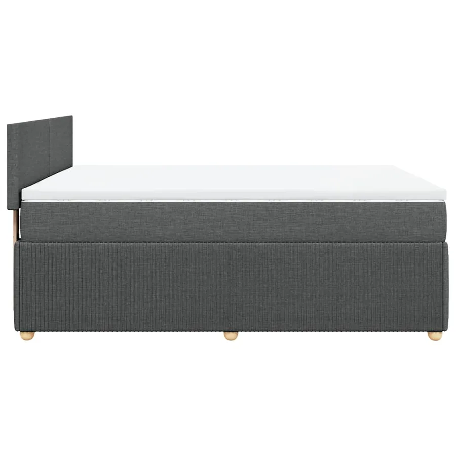 Sommier à lattes de lit avec matelas Gris foncé 160x200cm Tissu - 5