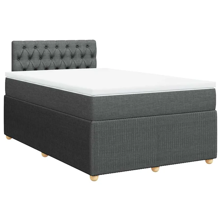 Sommier à lattes de lit avec matelas Gris foncé 120x200cm Tissu - 2