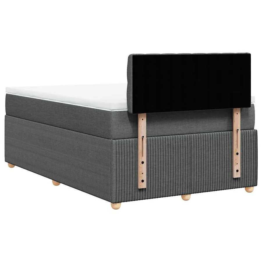 Sommier à lattes de lit avec matelas Gris foncé 120x200cm Tissu - 6