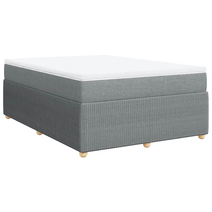 Sommier à lattes de lit avec matelas Gris clair 140x190cm Tissu - 2
