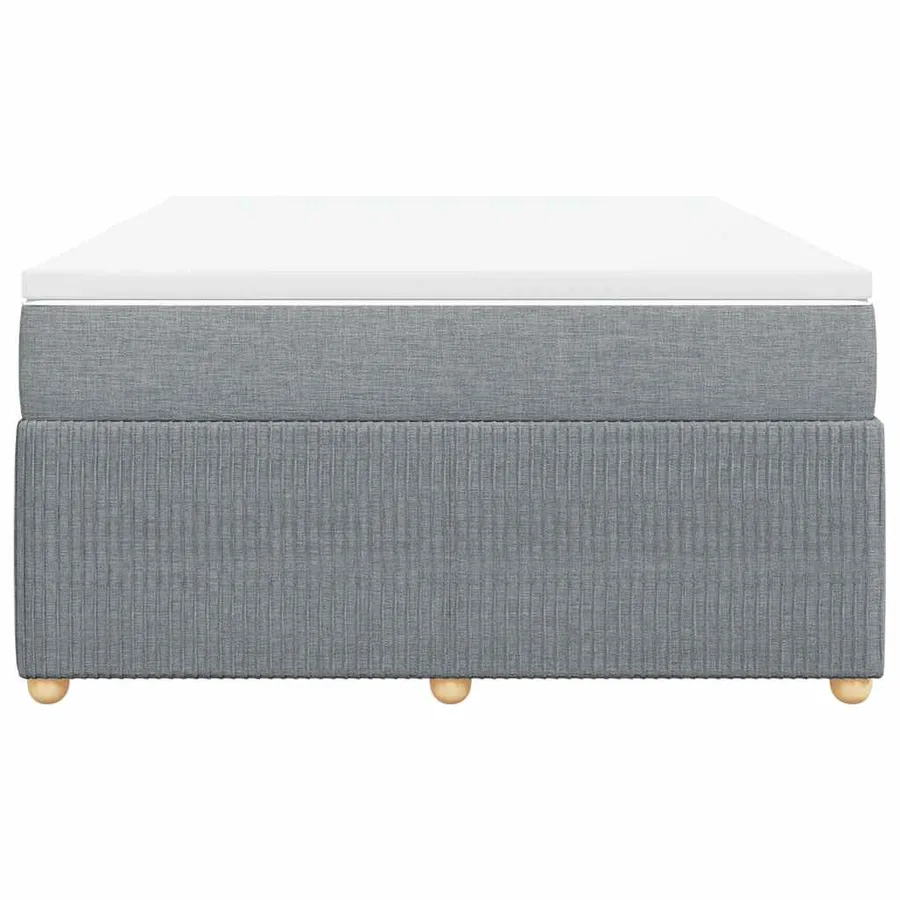 Sommier à lattes de lit avec matelas Gris clair 140x190cm Tissu - 4