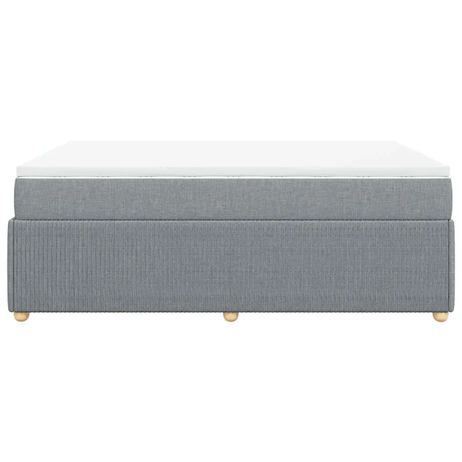 Sommier à lattes de lit avec matelas Gris clair 140x190cm Tissu - 5
