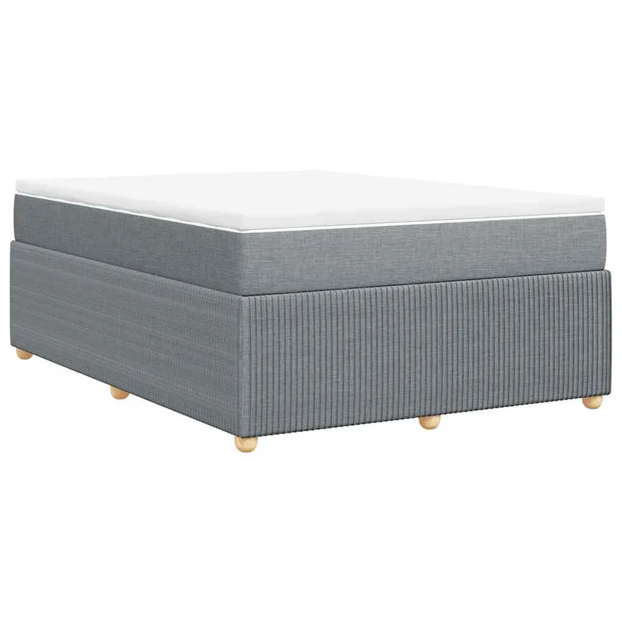 Sommier à lattes de lit avec matelas Gris clair 140x190cm Tissu - 6