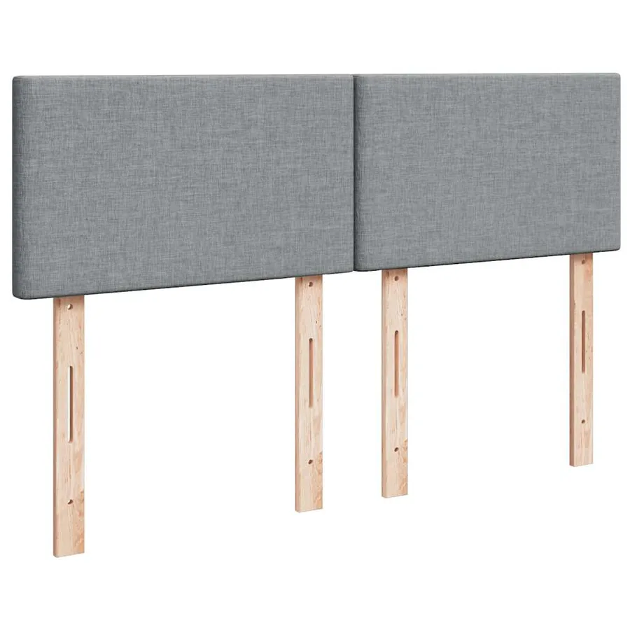 Sommier à lattes de lit avec matelas Gris clair 140x190cm Tissu - 7