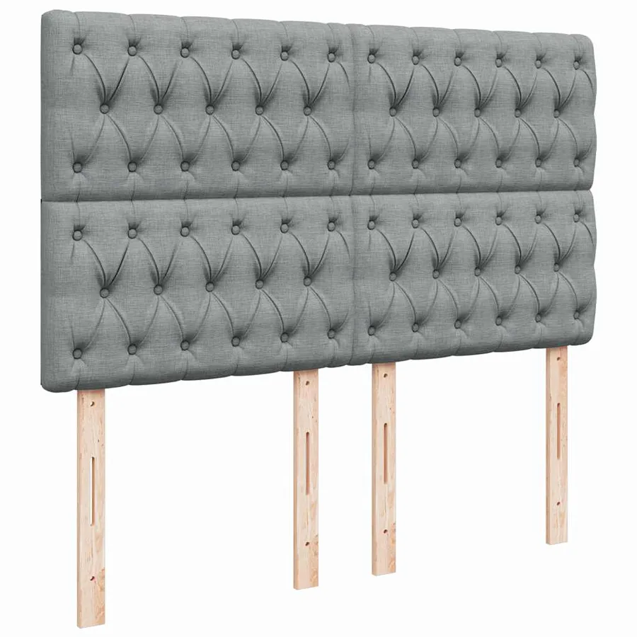 Sommier à lattes de lit avec matelas Gris clair 140x190cm Tissu - 7