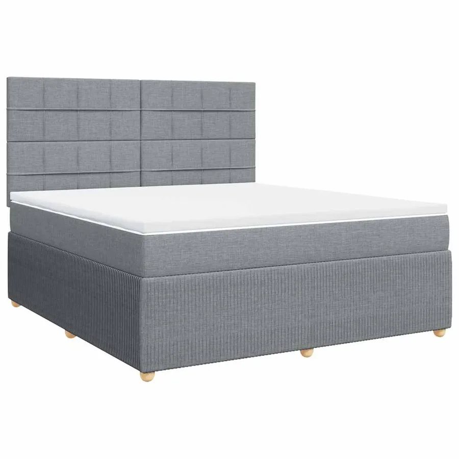 Sommier à lattes de lit avec matelas Gris clair 180x200cm Tissu - 2