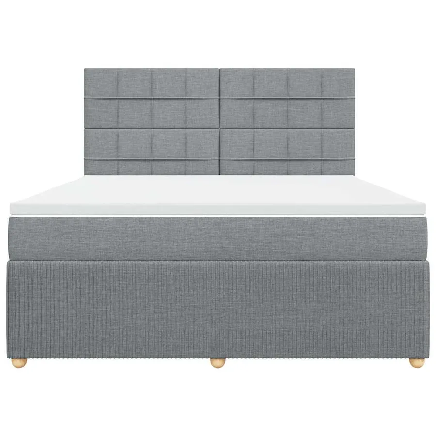 Sommier à lattes de lit avec matelas Gris clair 180x200cm Tissu - 4