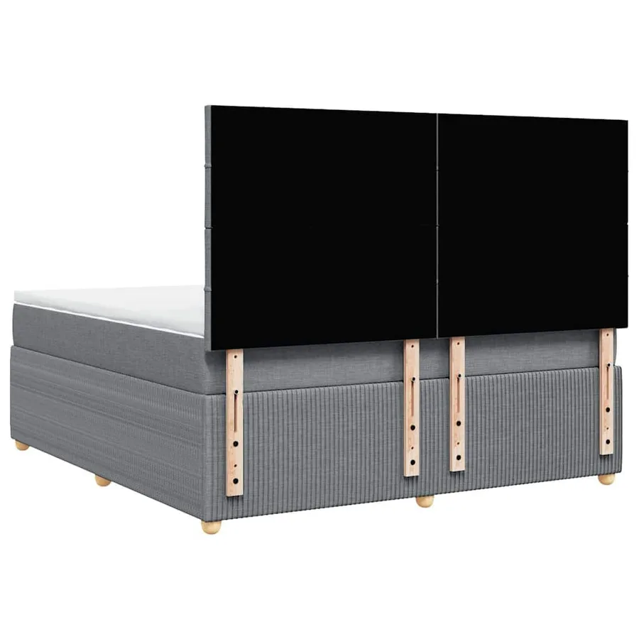 Sommier à lattes de lit avec matelas Gris clair 180x200cm Tissu - 6