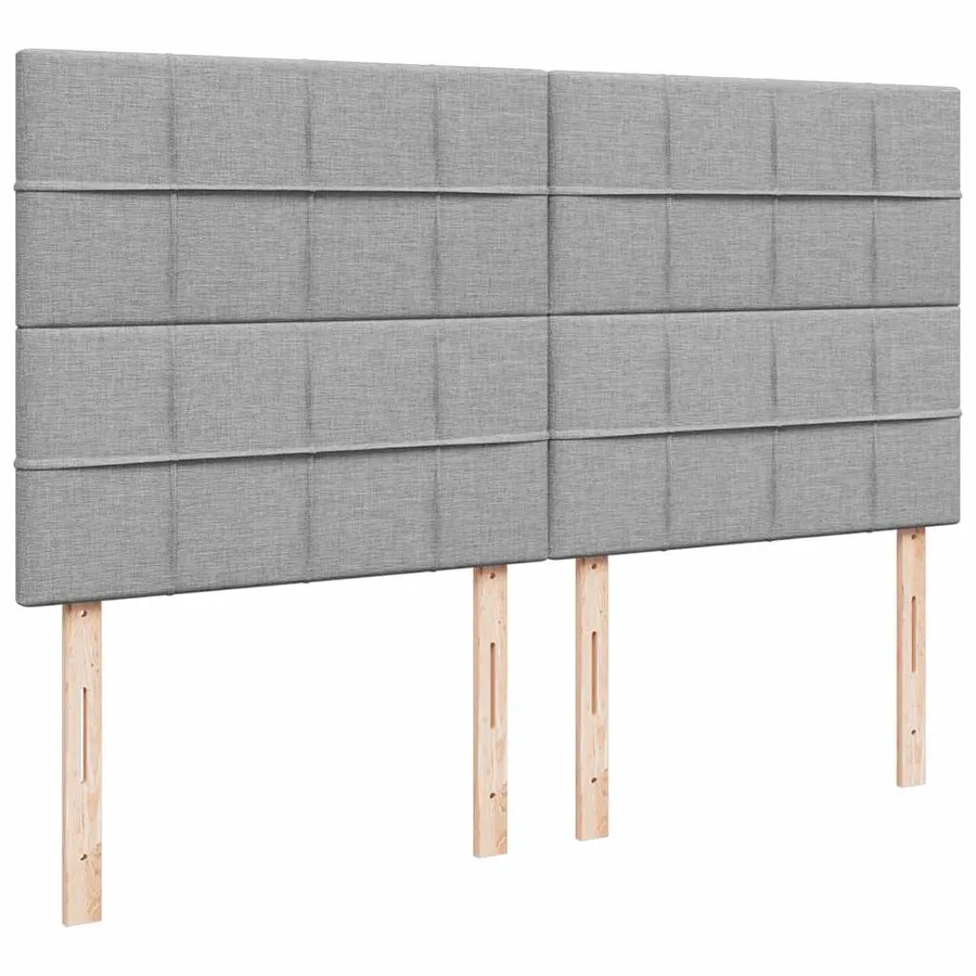 Sommier à lattes de lit avec matelas Gris clair 180x200cm Tissu - 7