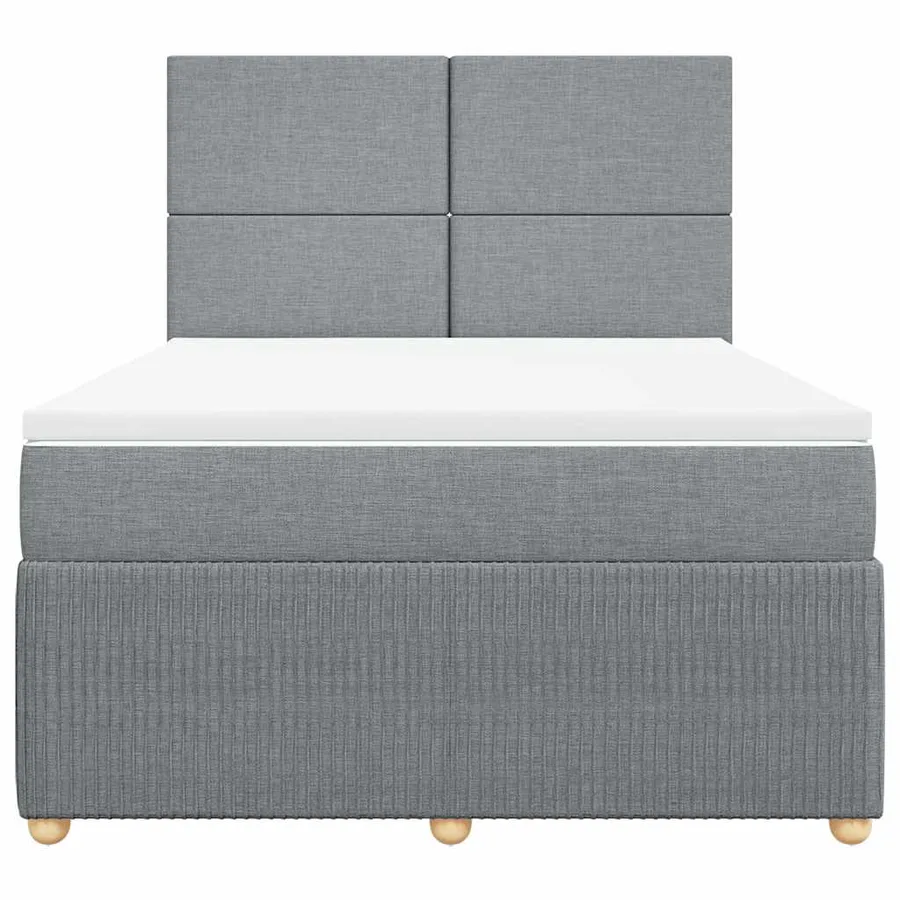 Sommier à lattes de lit avec matelas Gris clair 140x200cm Tissu - 4