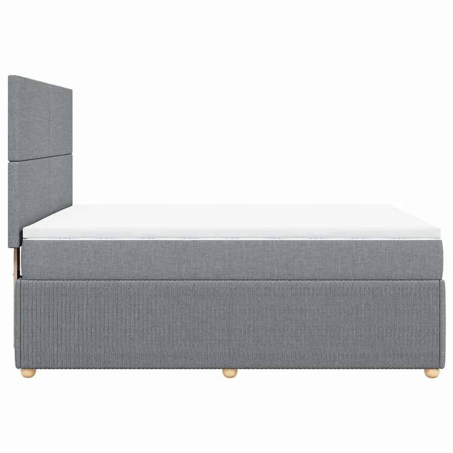 Sommier à lattes de lit avec matelas Gris clair 140x200cm Tissu - 5
