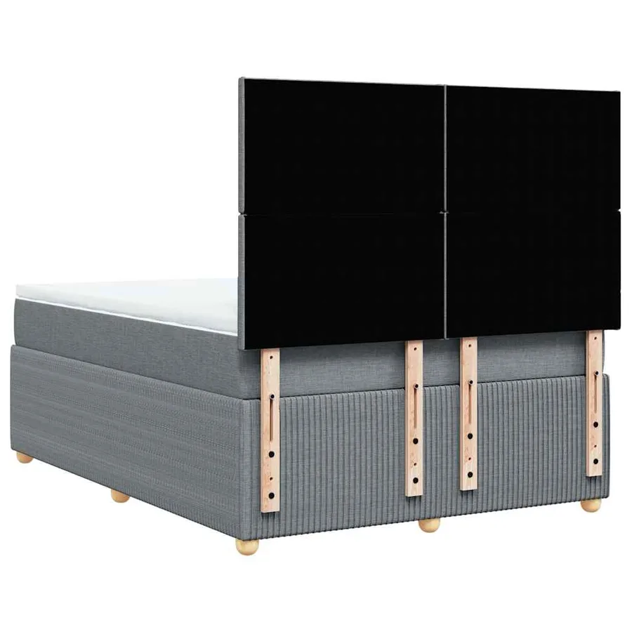 Sommier à lattes de lit avec matelas Gris clair 140x200cm Tissu - 6