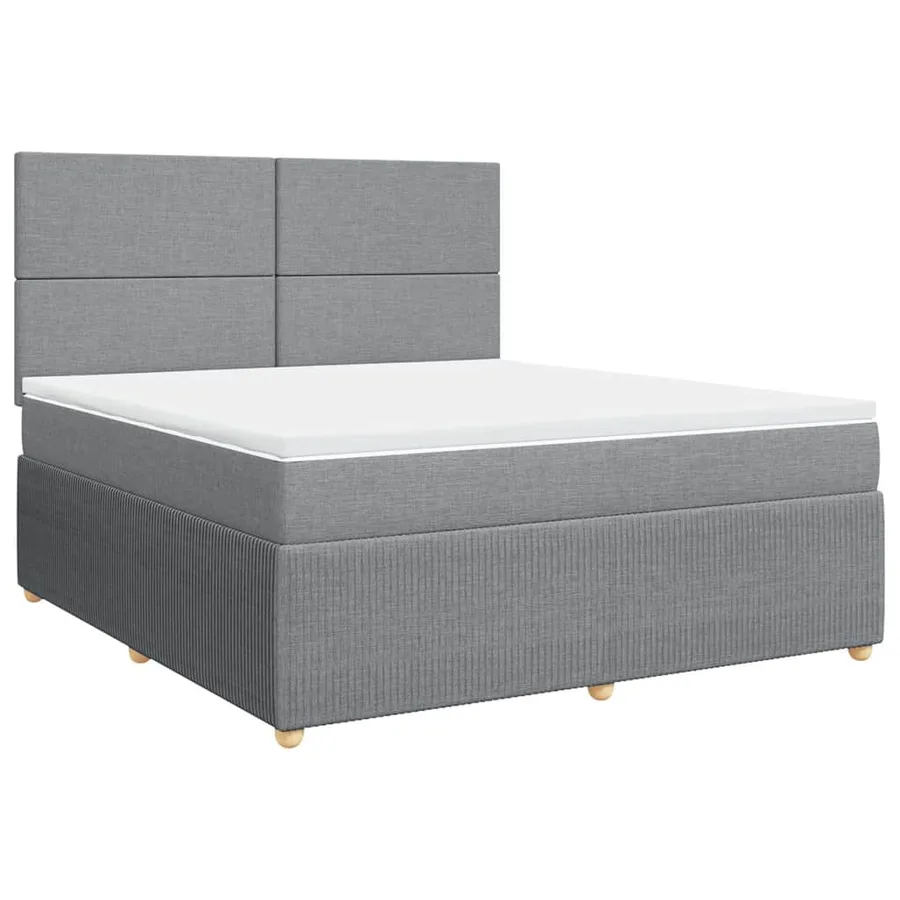Sommier à lattes de lit avec matelas Gris clair 180x200cm Tissu - 2