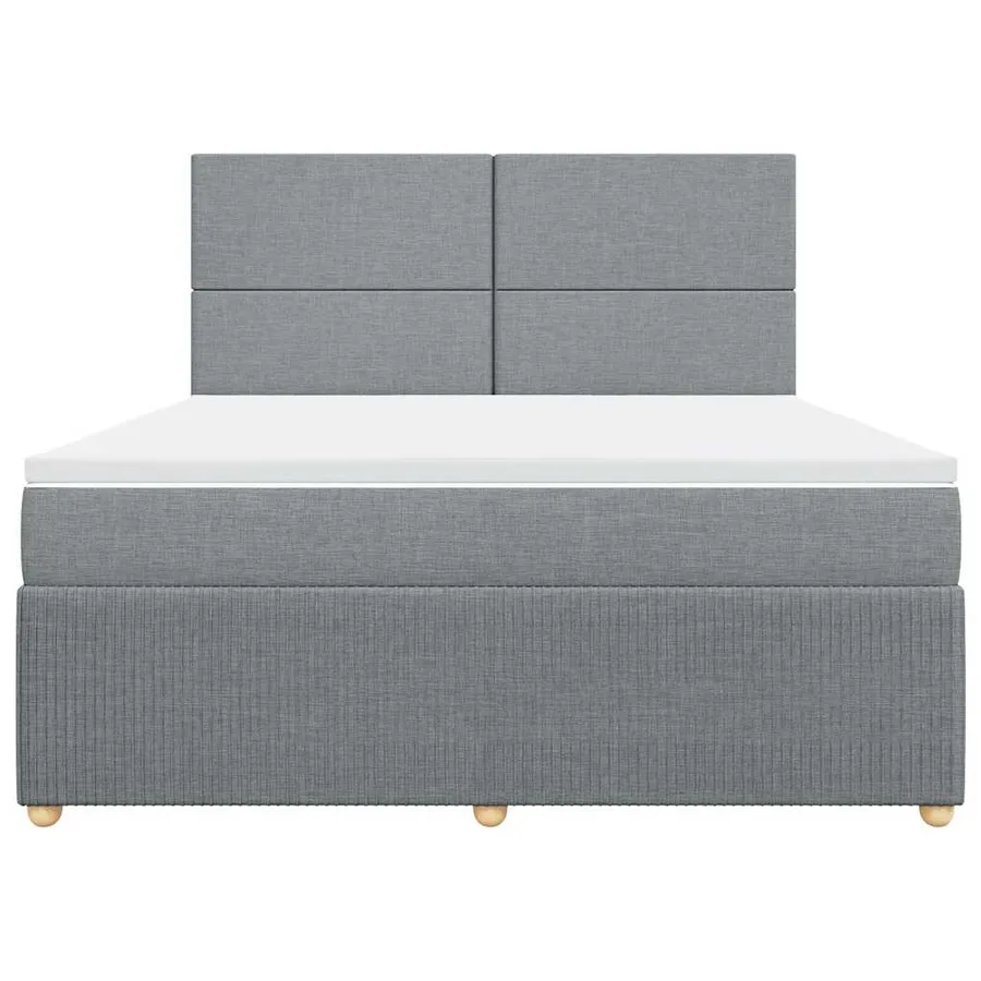 Sommier à lattes de lit avec matelas Gris clair 180x200cm Tissu - 4