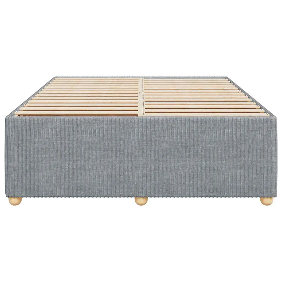 Cadre de lit sans matelas gris clair 140x200 cm tissu - 4