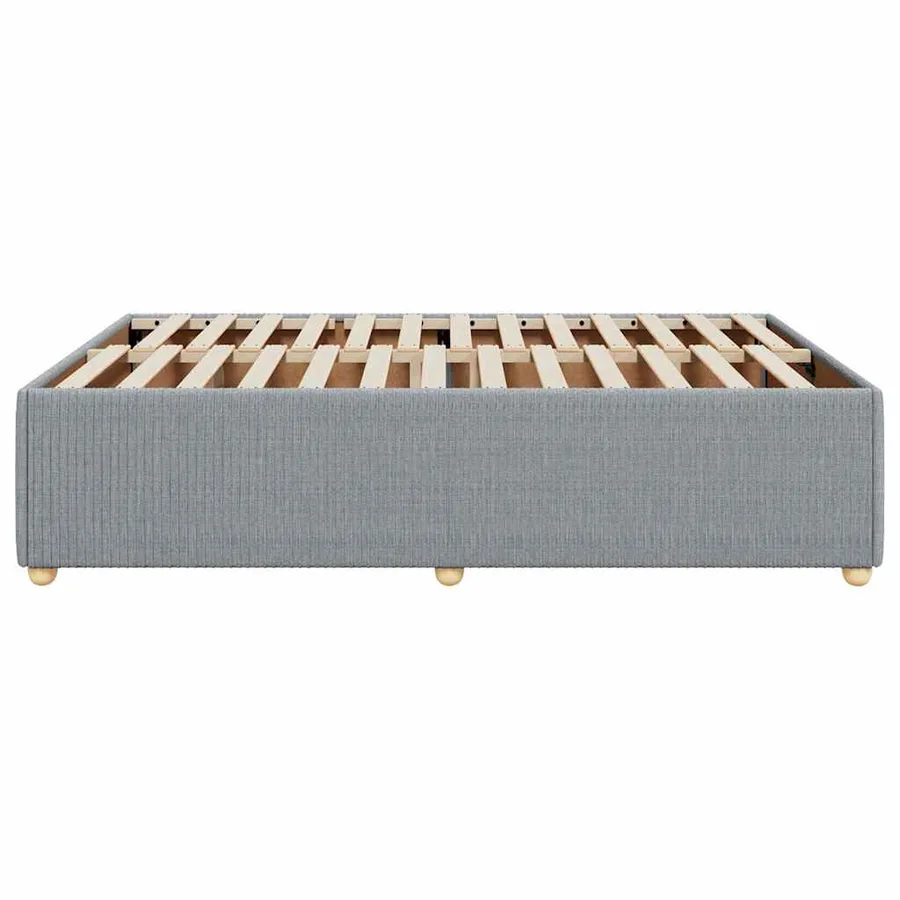 Cadre de lit sans matelas gris clair 140x200 cm tissu - 5