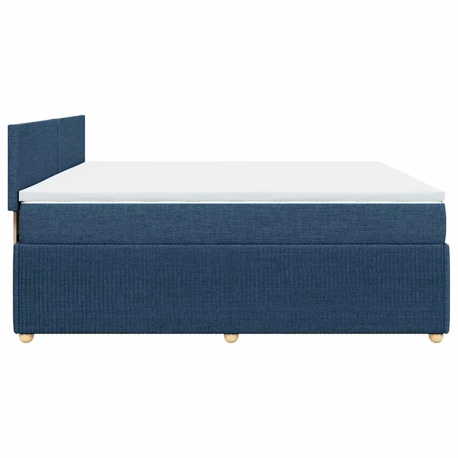 Sommier à lattes de lit avec matelas Bleu 200x200 cm Tissu - 5