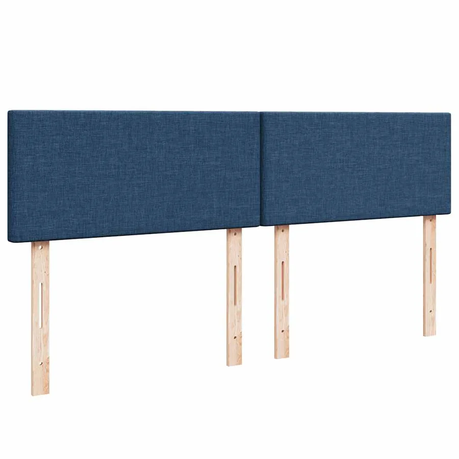 Sommier à lattes de lit avec matelas Bleu 200x200 cm Tissu - 7