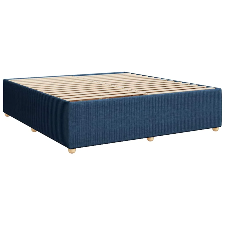 Sommier à lattes de lit avec matelas Bleu 200x200 cm Tissu - 8