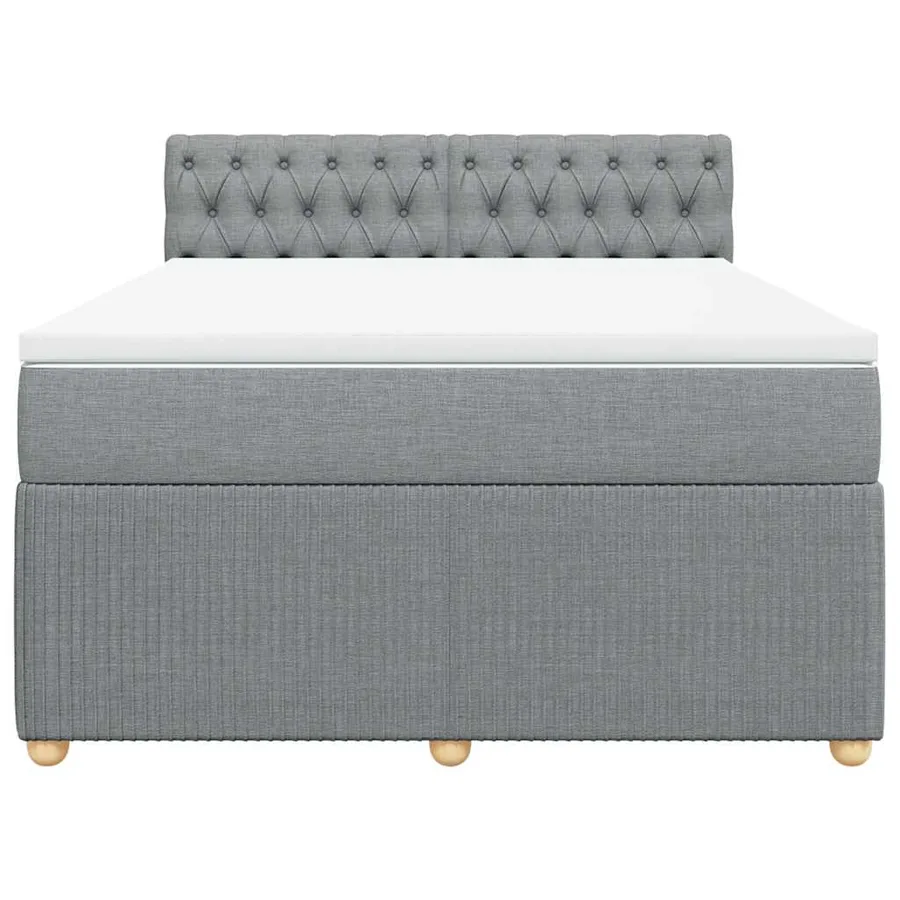 Sommier à lattes de lit avec matelas Gris clair 140x200cm Tissu - 4