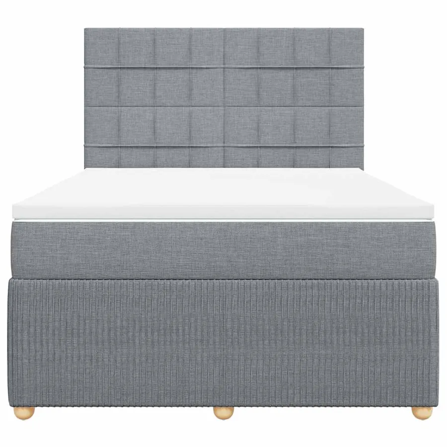 Sommier à lattes de lit avec matelas Gris clair 140x200cm Tissu - 4
