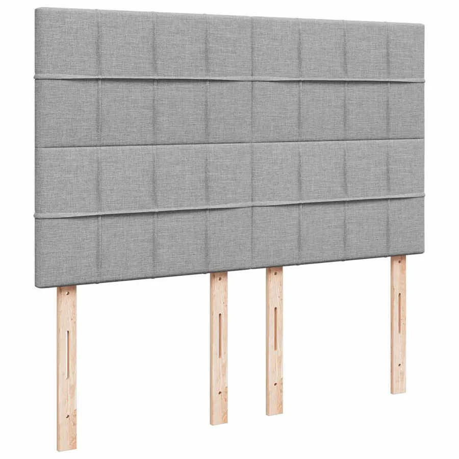 Sommier à lattes de lit avec matelas Gris clair 140x200cm Tissu - 7