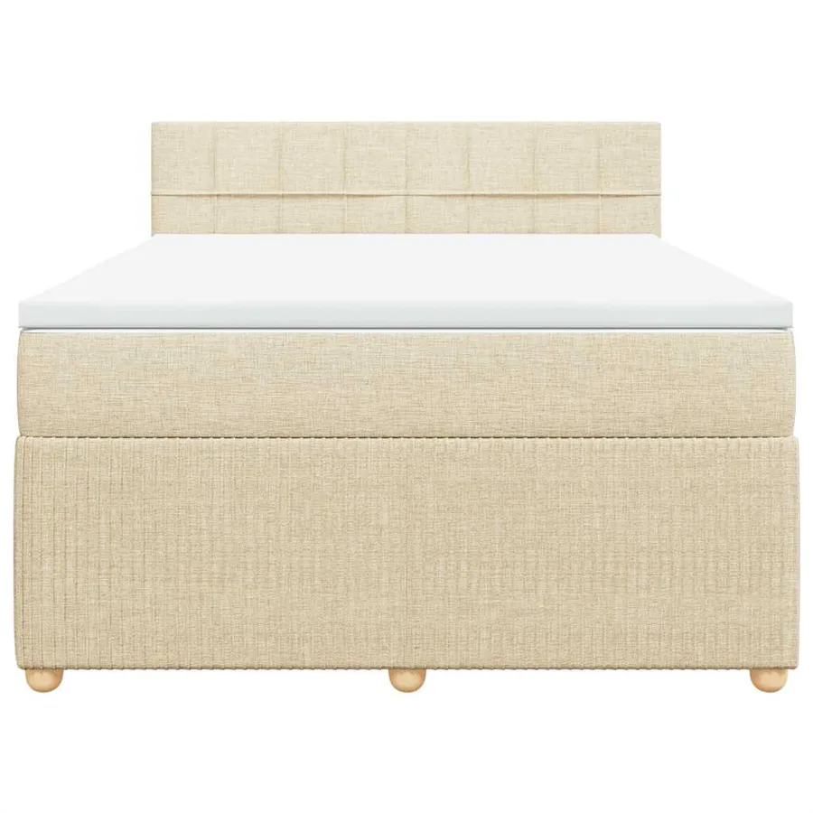 Sommier à lattes de lit avec matelas Crème 140x200 cm Tissu - 4