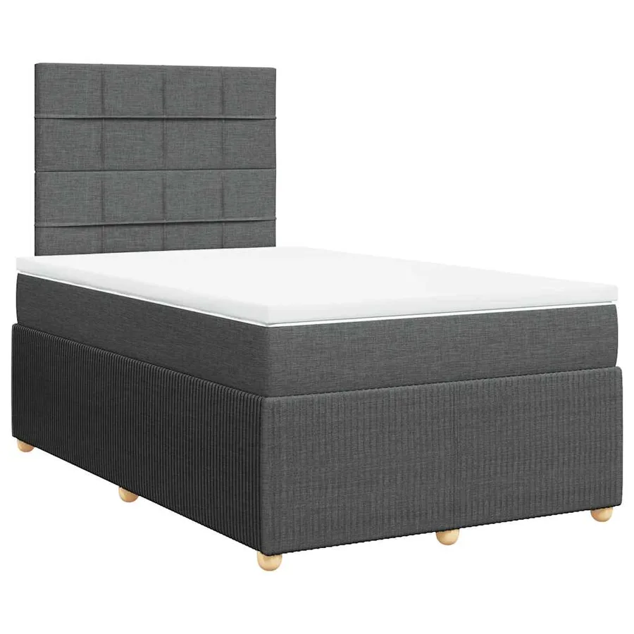 Sommier à lattes de lit avec matelas Gris foncé 120x200cm Tissu - 2