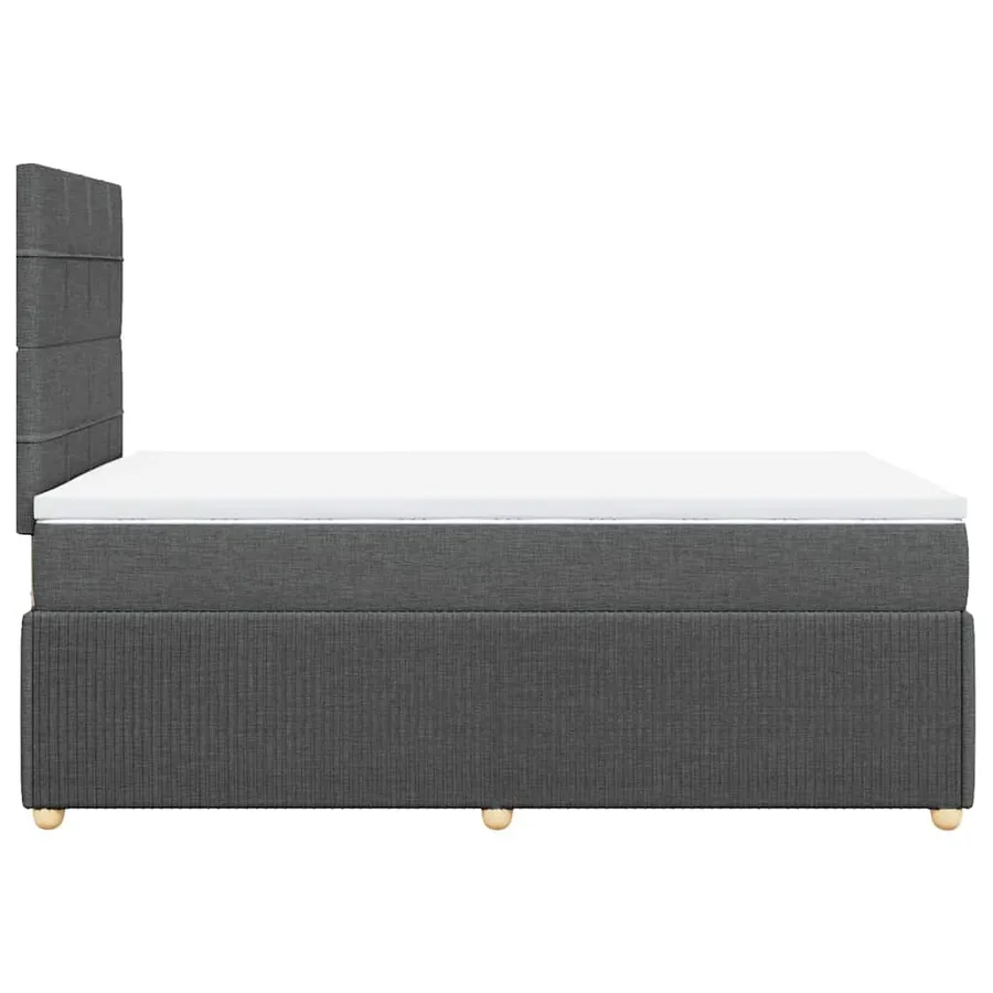 Sommier à lattes de lit avec matelas Gris foncé 120x200cm Tissu - 5