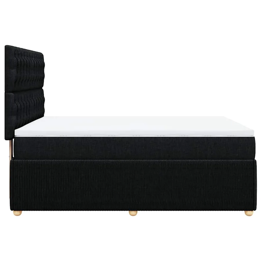 Sommier à lattes de lit avec matelas Noir 160x200 cm Tissu - 5