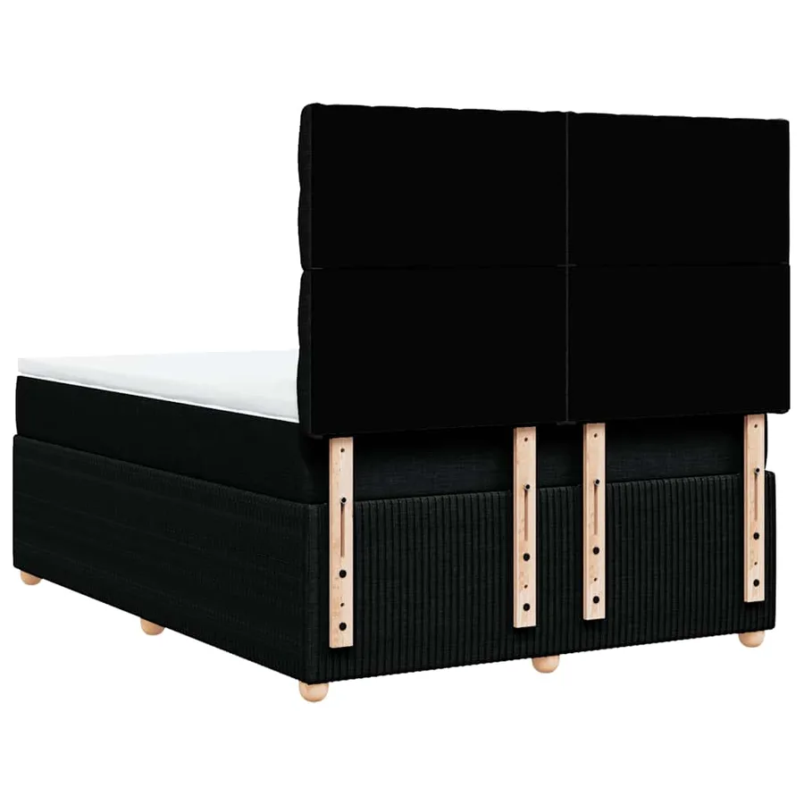 Sommier à lattes de lit avec matelas Noir 160x200 cm Tissu - 6