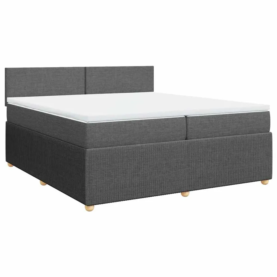 Sommier à lattes de lit avec matelas Gris foncé 200x200cm Tissu - 2